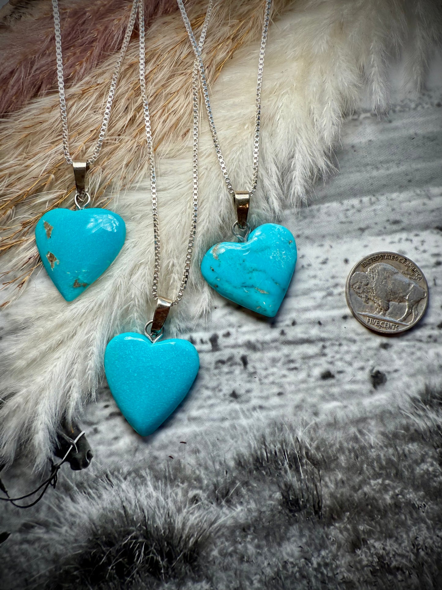 Turquoise Heart Pendant Necklace