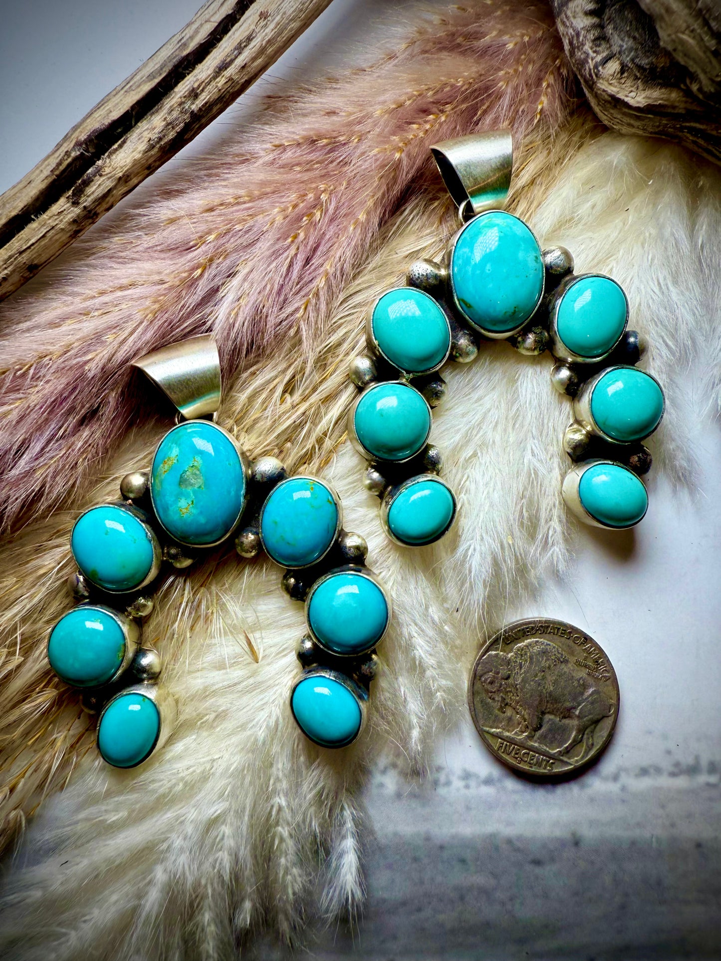 Augustine Largo Kingman Turquoise Naja Pendant