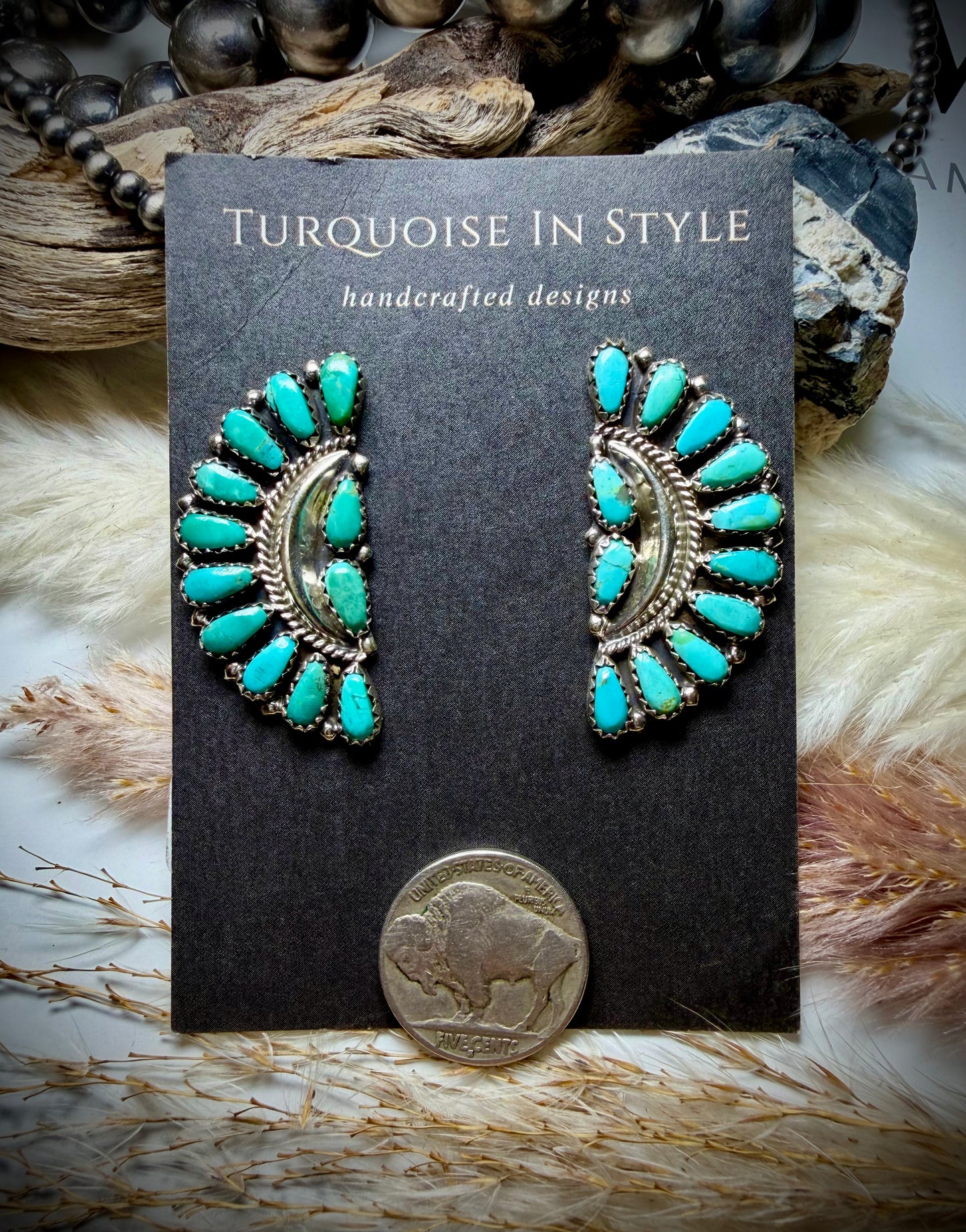 Zetia Begay Half Cluster Top Post Studs