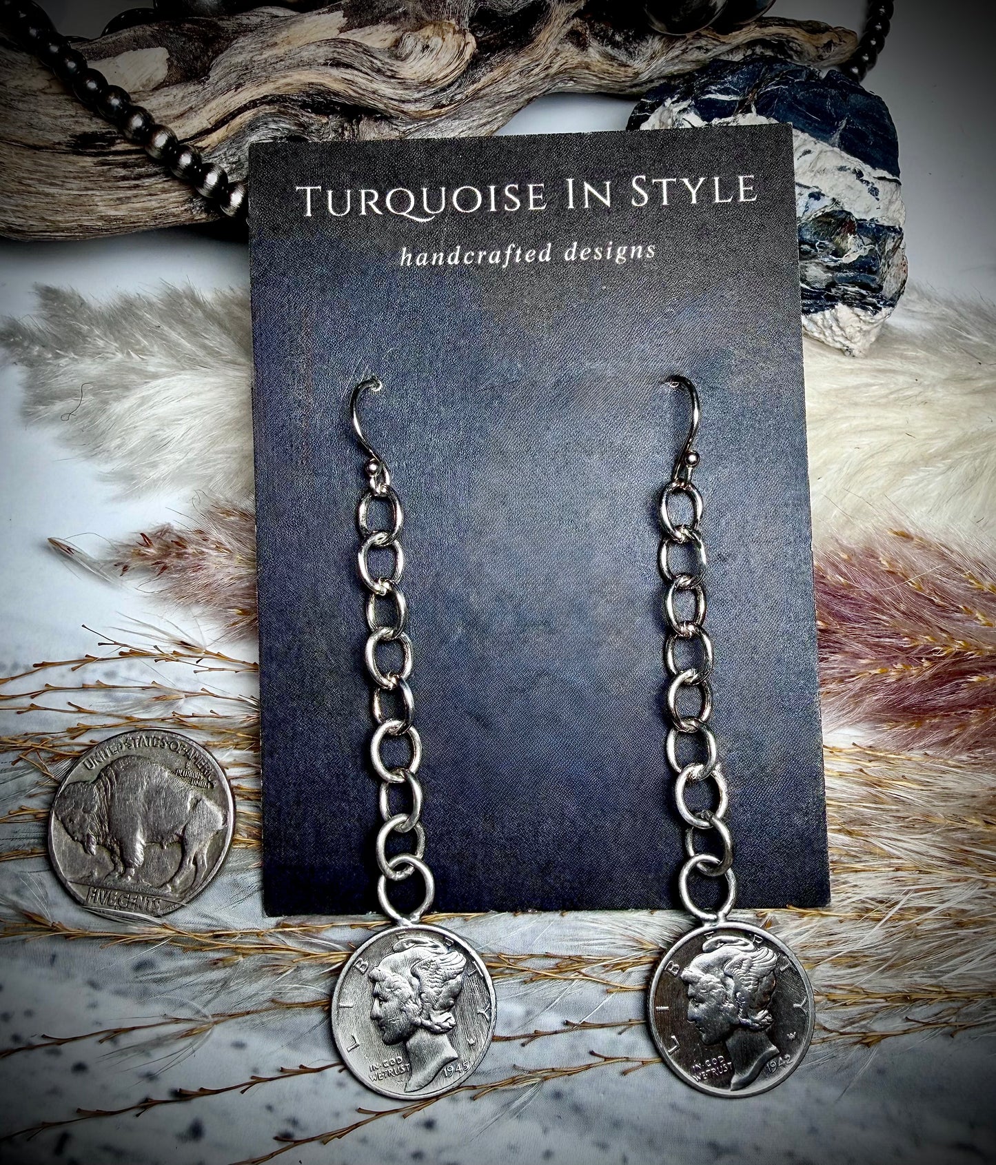 Mercury Dime Dangle Earring