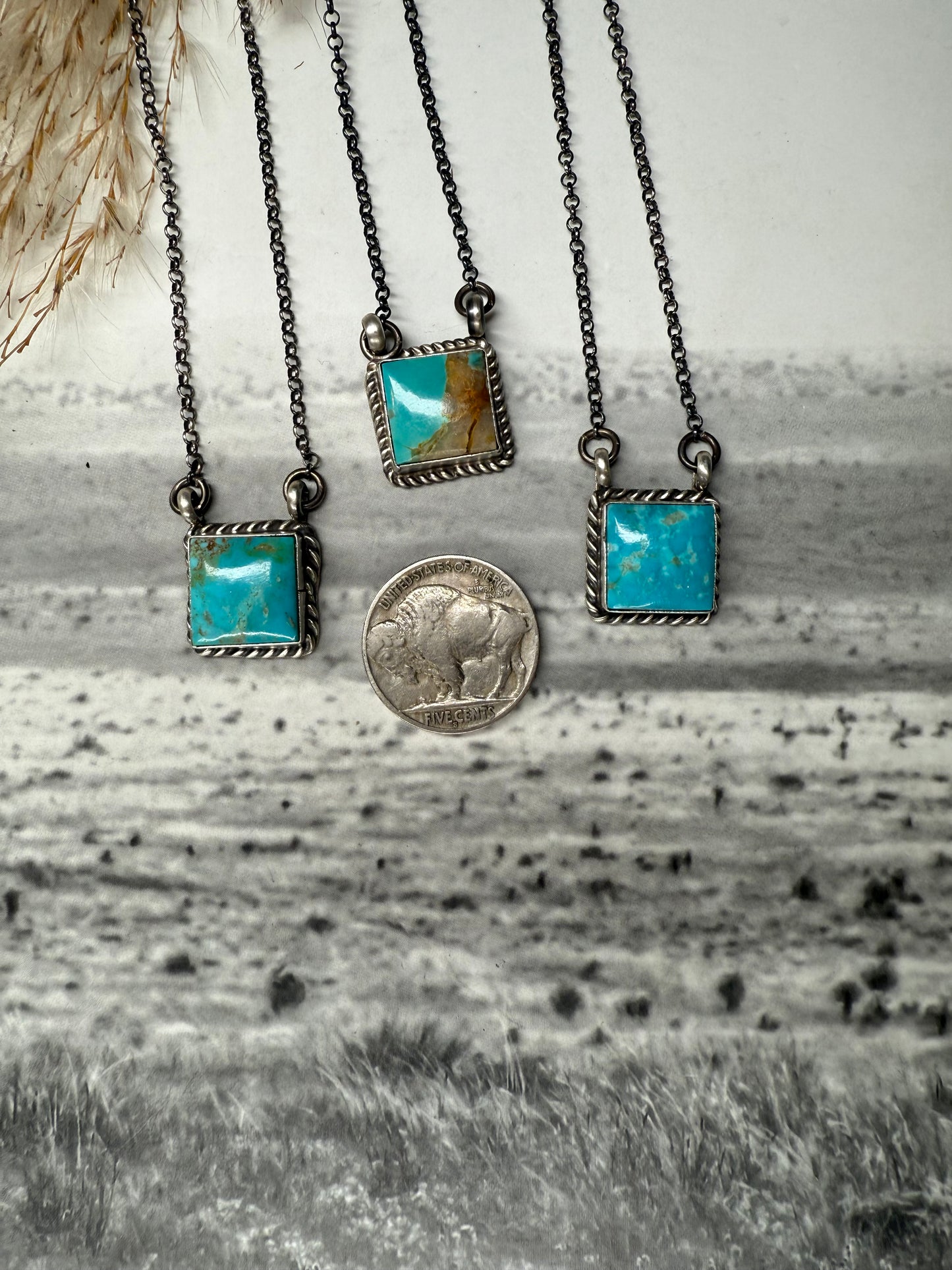 Johnny Dixon Square Kingman Necklace