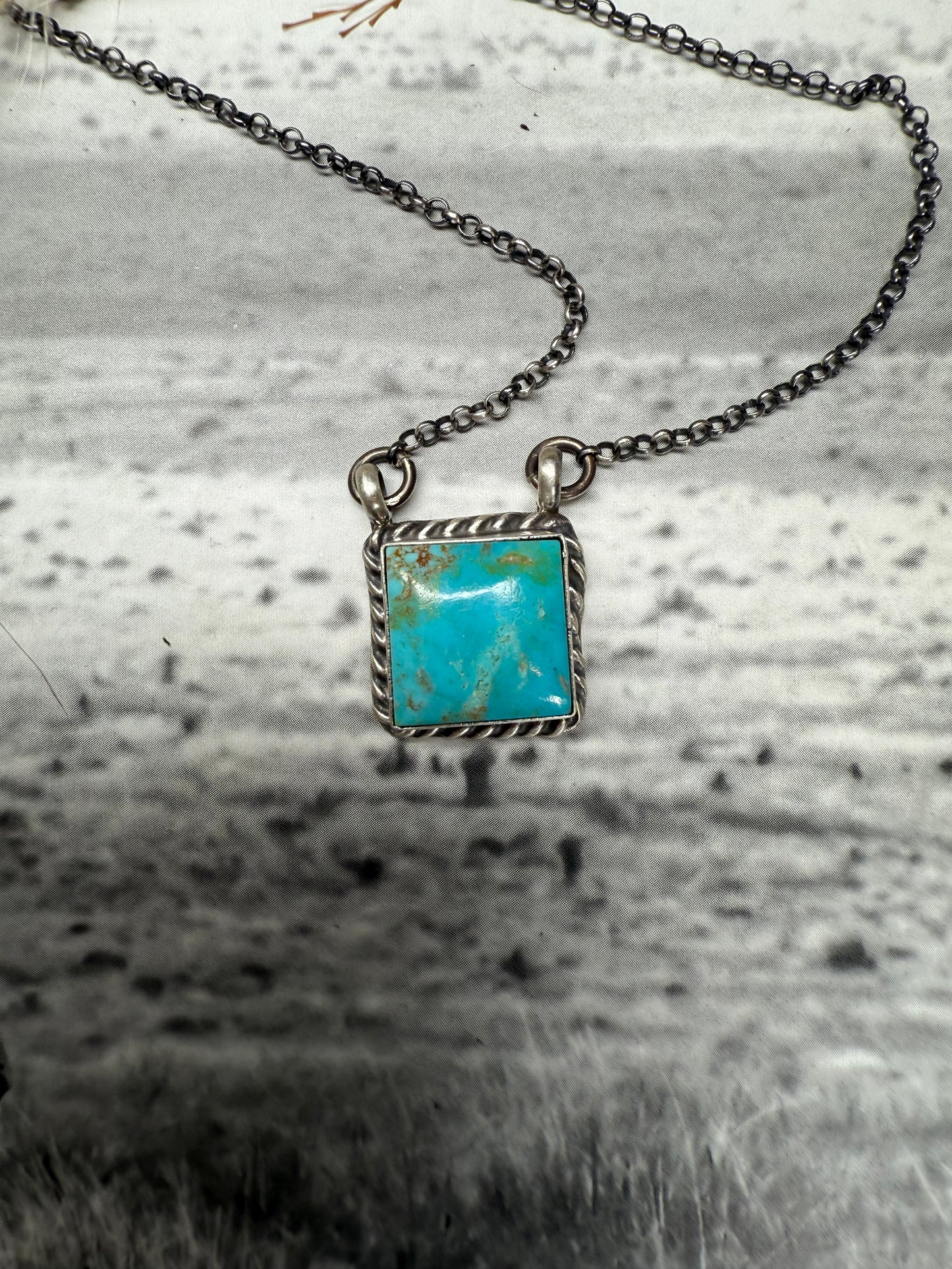 Johnny Dixon Square Kingman Necklace
