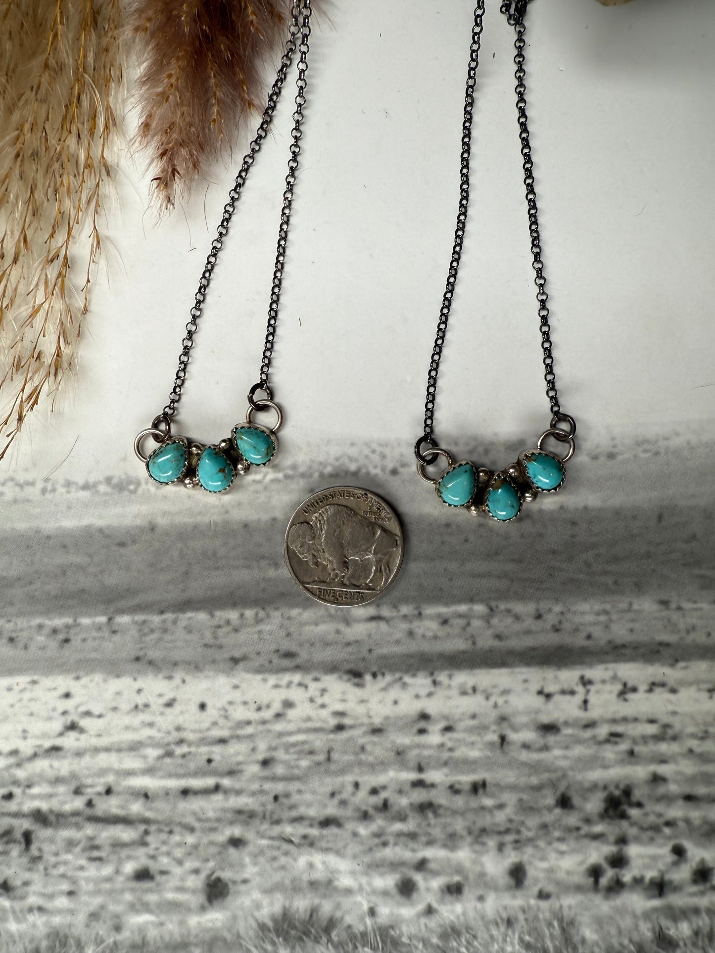 Maxine Ramirez 3 Stone Kingman Necklace