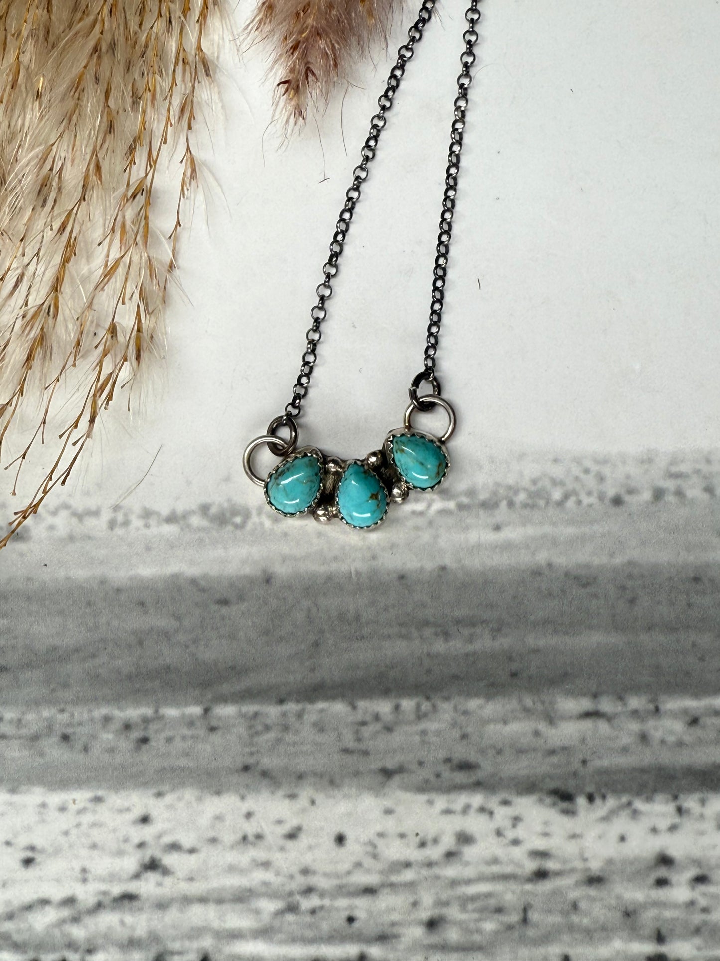 Maxine Ramirez 3 Stone Kingman Necklace