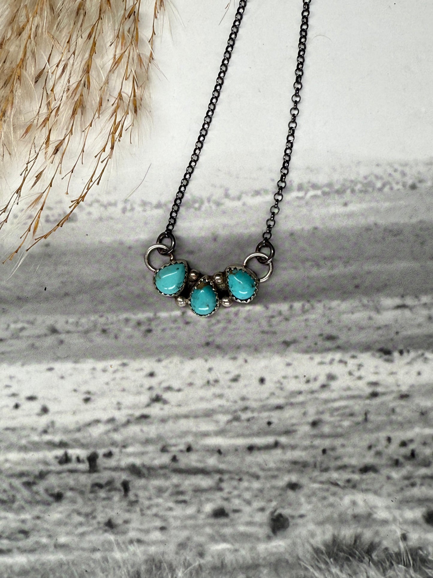 Maxine Ramirez 3 Stone Kingman Necklace