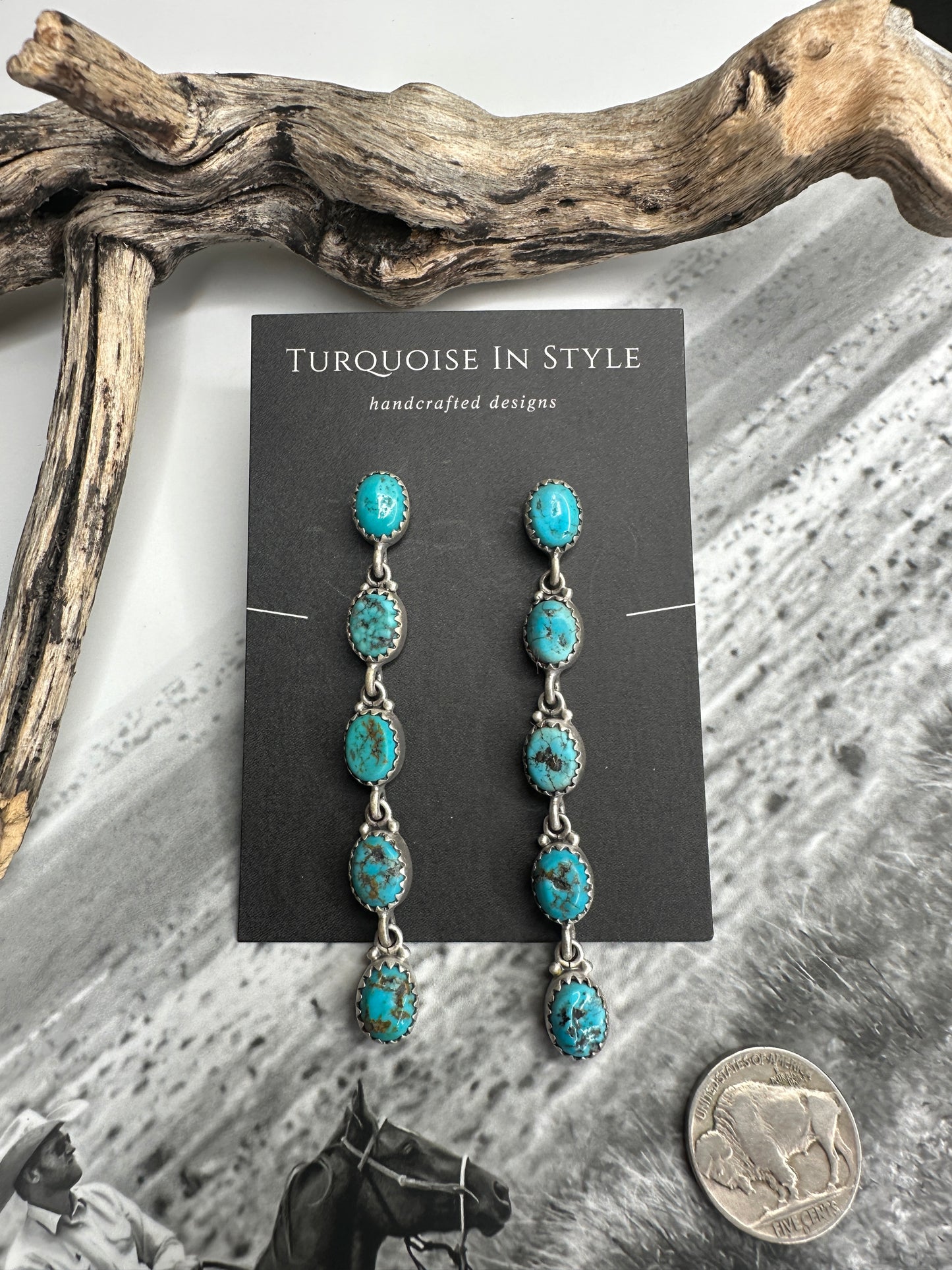 Kingman Nugget Dangle Earrings