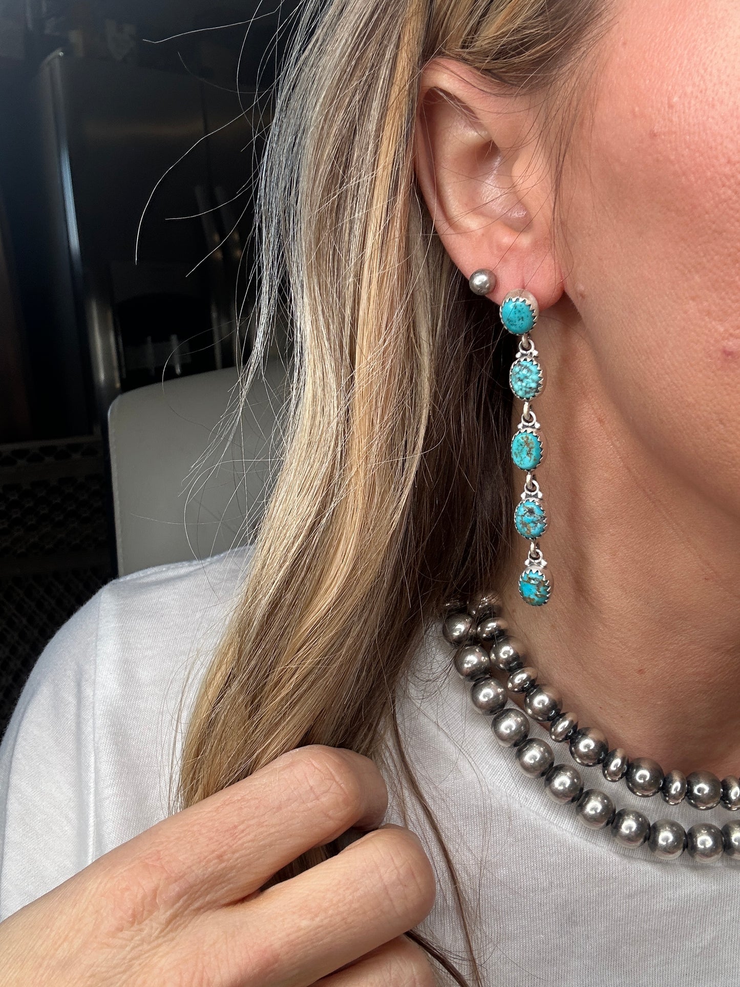 Kingman Nugget Dangle Earrings