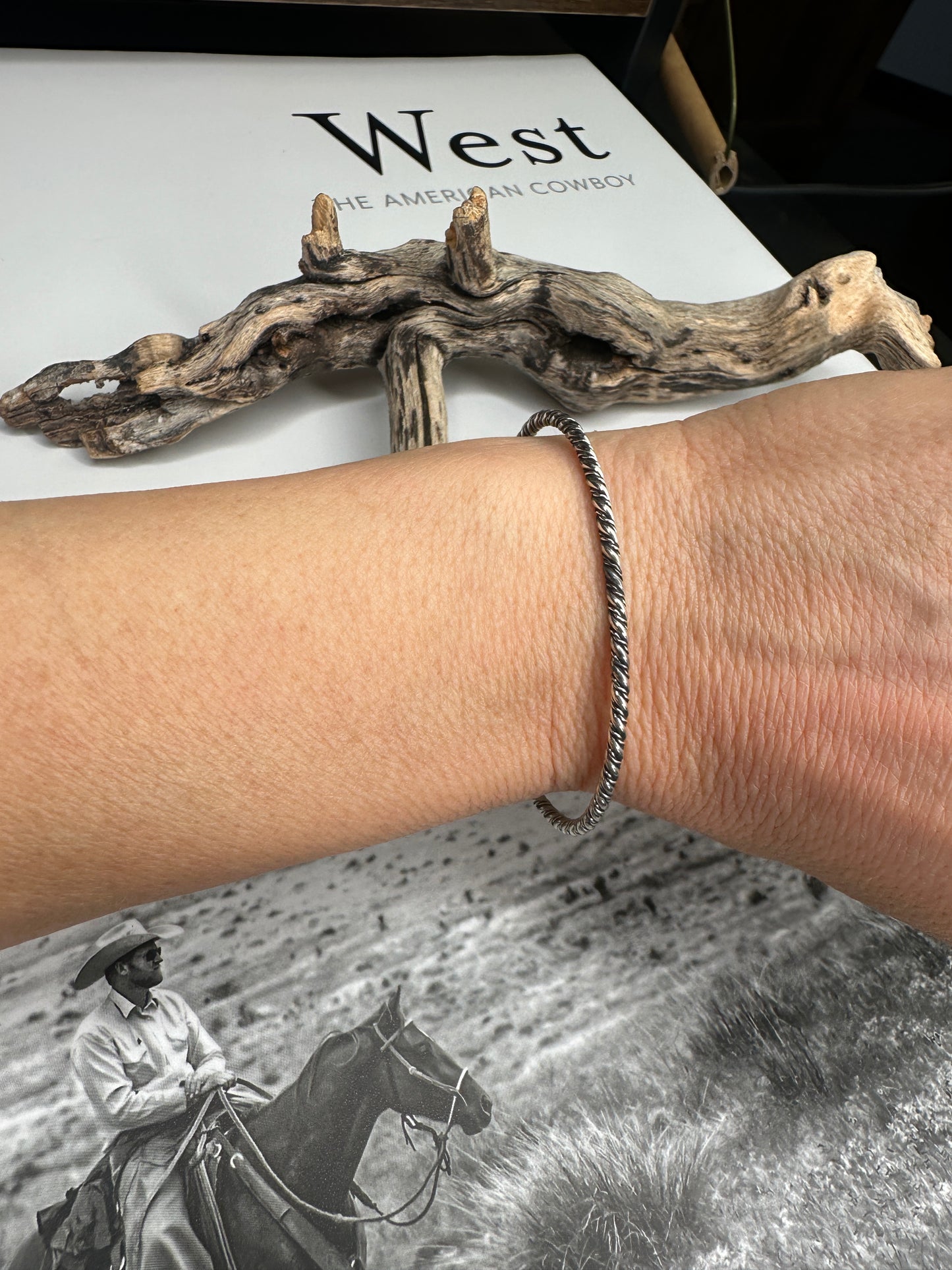 Elaine Tahe Twisted Silver Cuff
