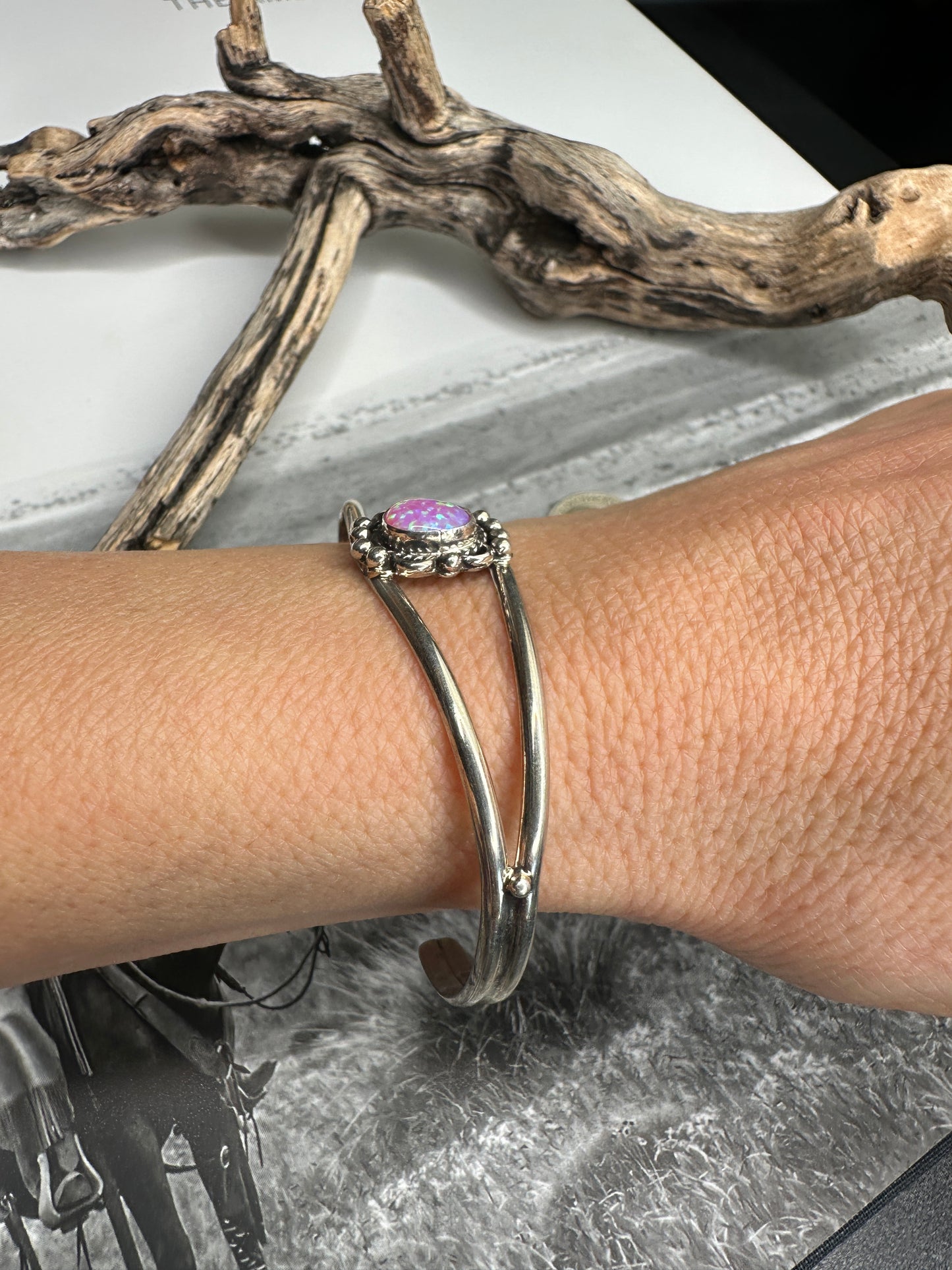 Marco Begay Pink Opal Cuff