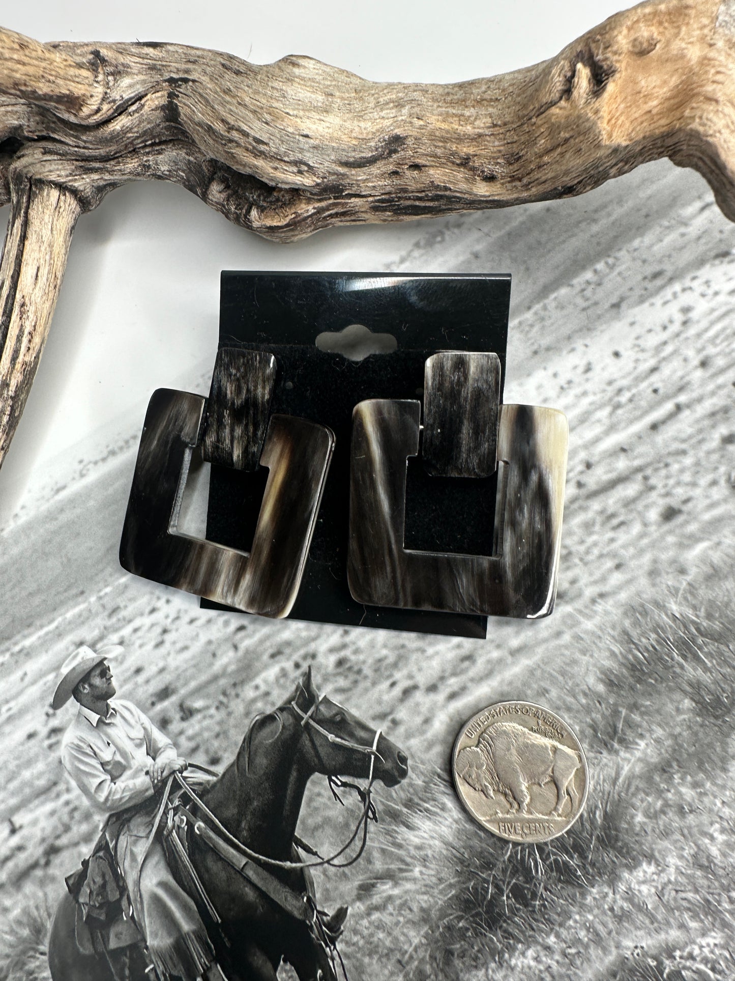 Square Longhorn Earrings