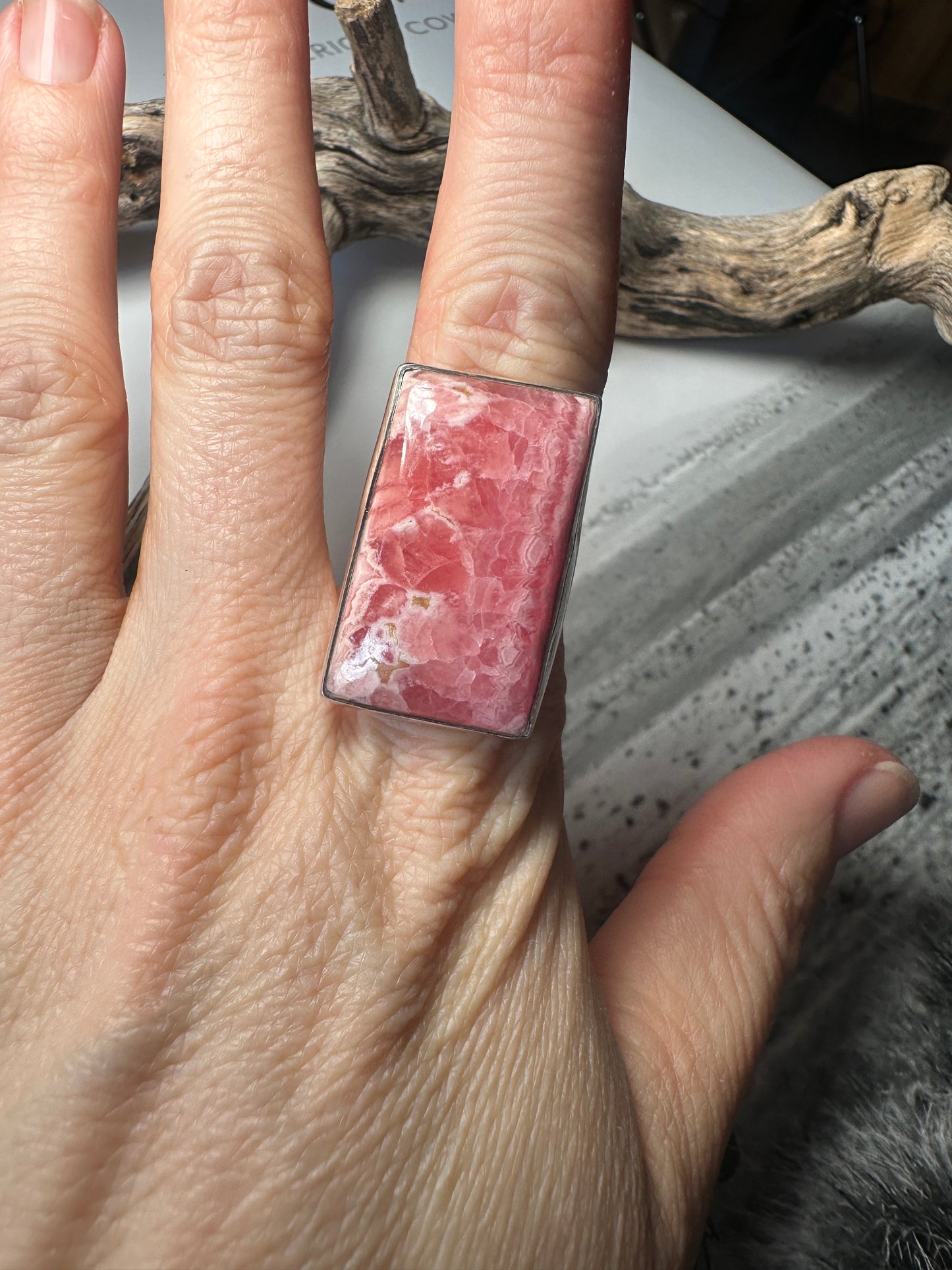 Rhodochrosite Ring - adjustable