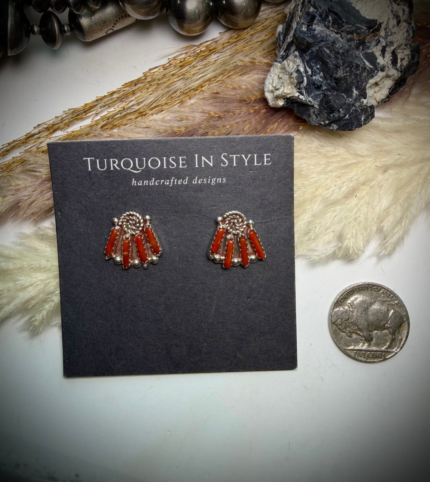 Tammy Wyaco Small Red Coral Studs