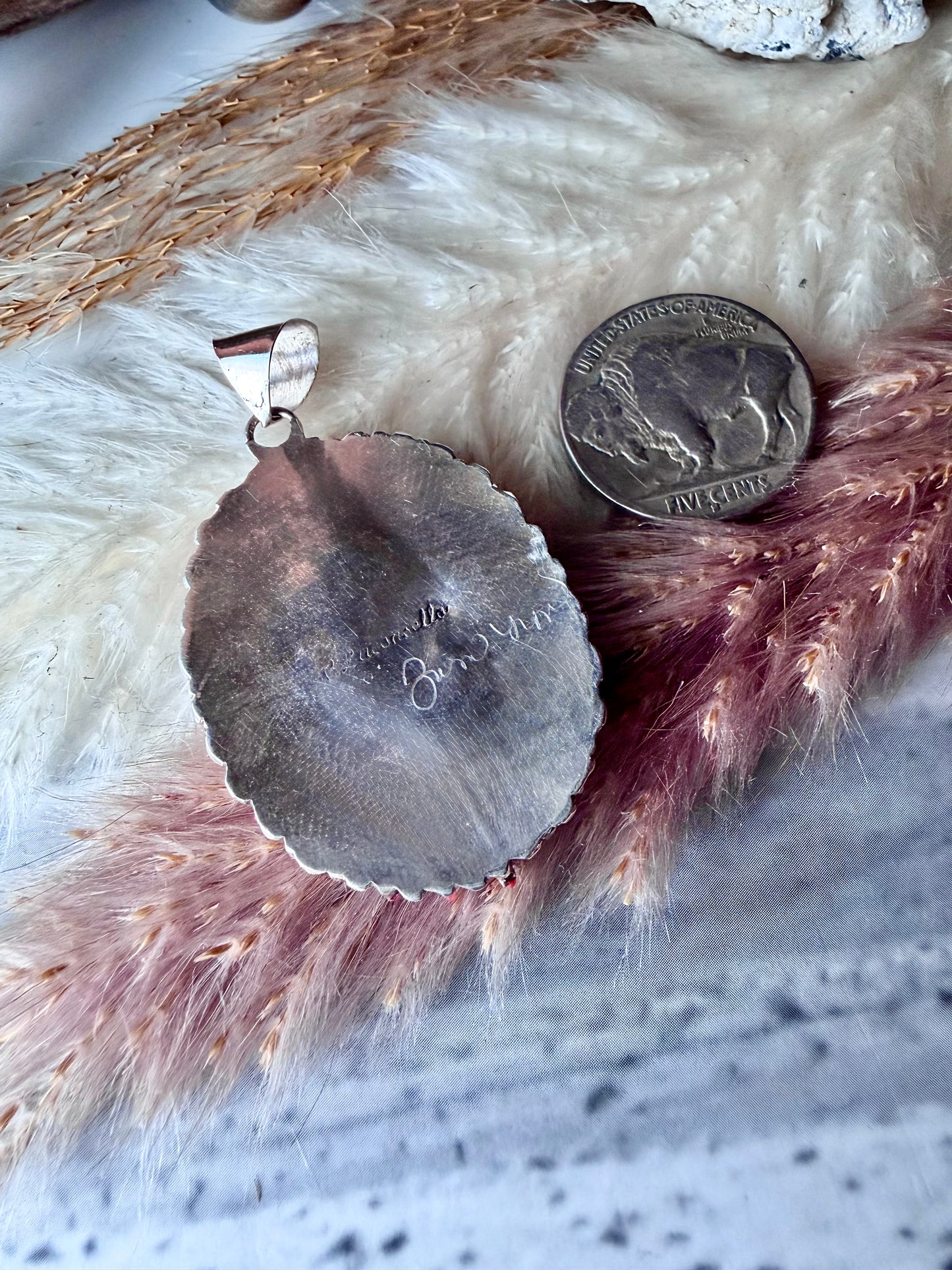 Carla Laconsello Red Coral Pendant (Oval)
