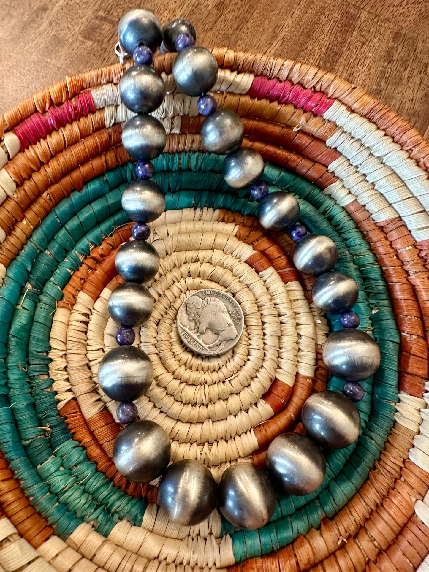 Handmade Pearls with Charoite