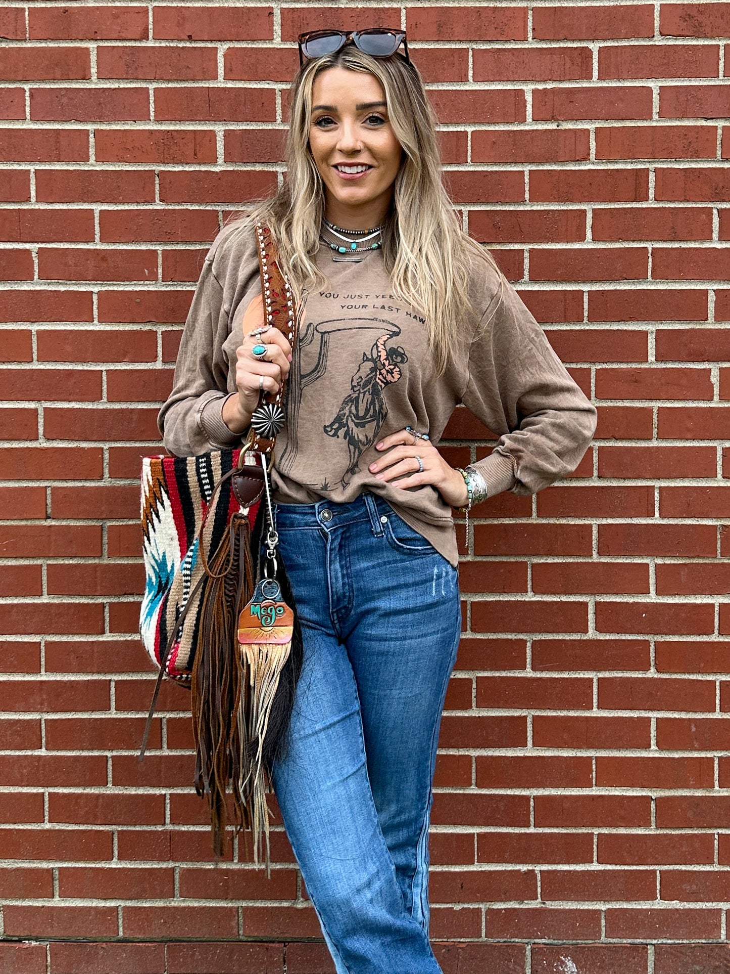 Yeehaw Sweatshirt- Taupe