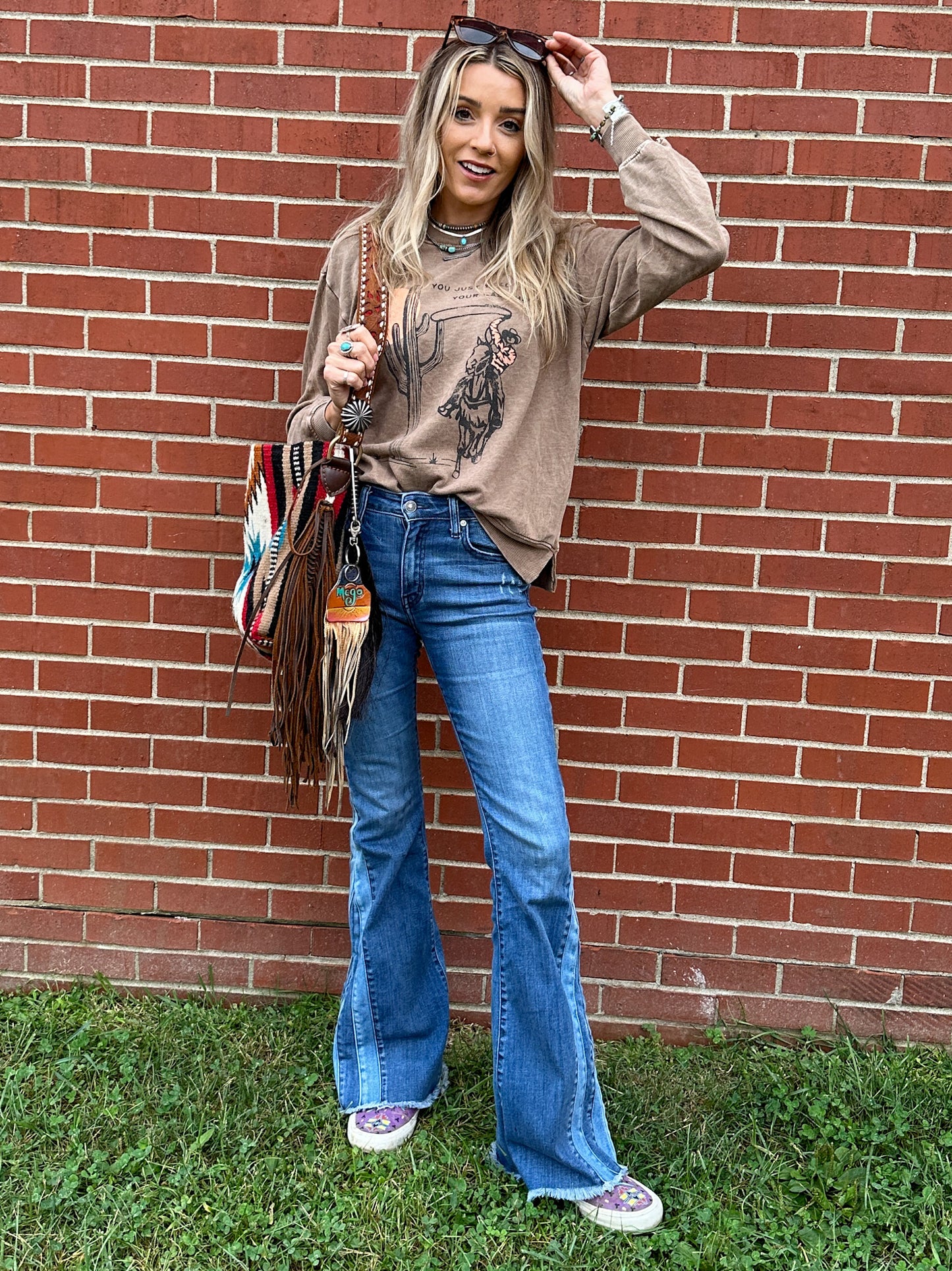 Yeehaw Sweatshirt- Taupe