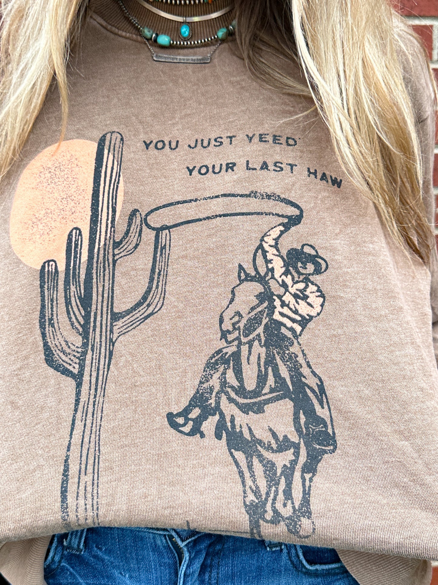 Yeehaw Sweatshirt- Taupe
