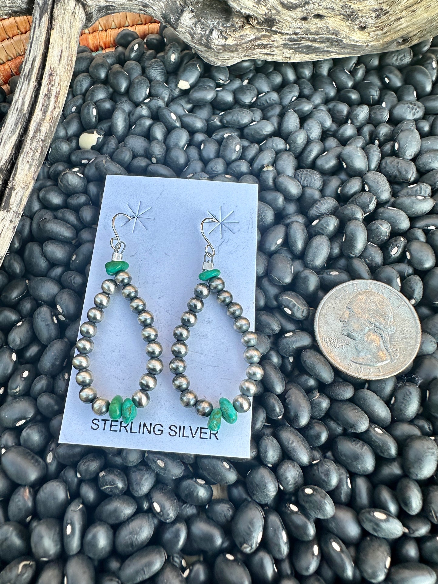 Mini Navajo Pearl Hoops