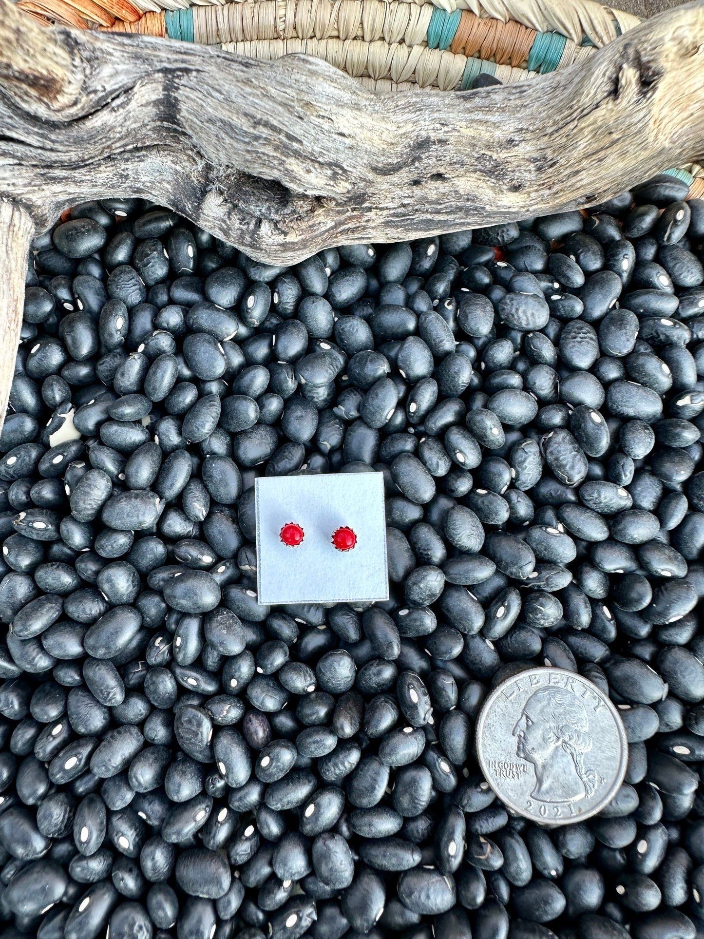 Red Coral Studs