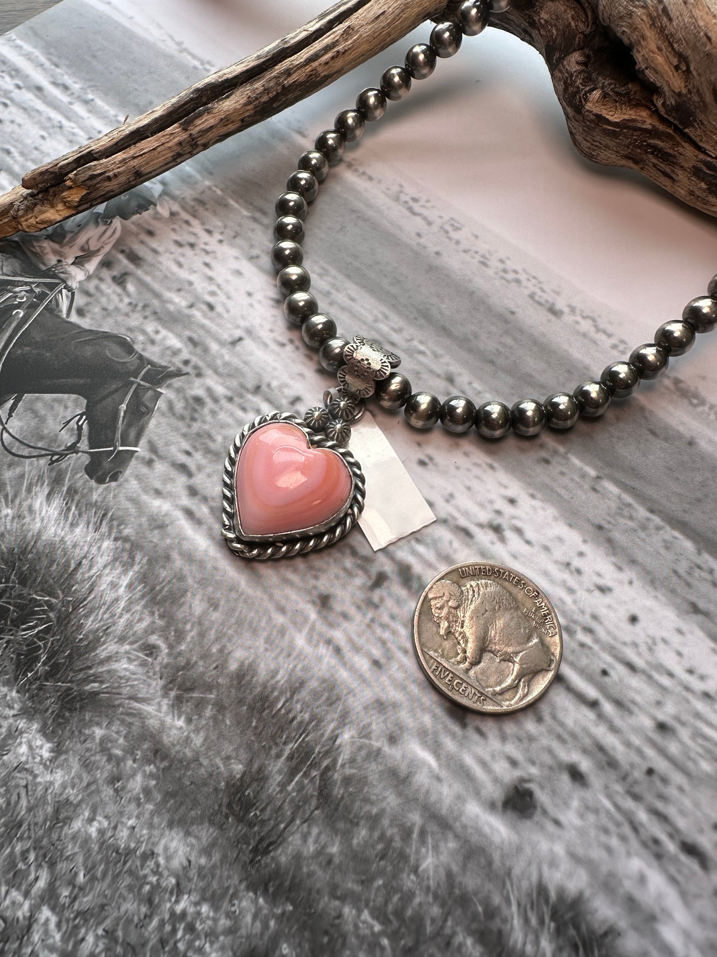 Pink Conch Heart Pendant