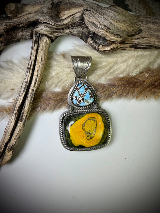 Golden Hills and Bumblebee Jasper Pendant
