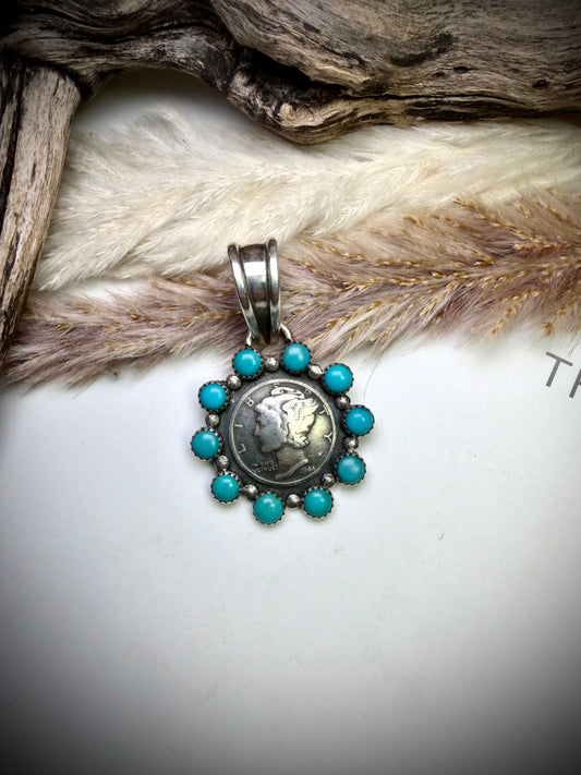 Mercury Dime Cluster Pendant