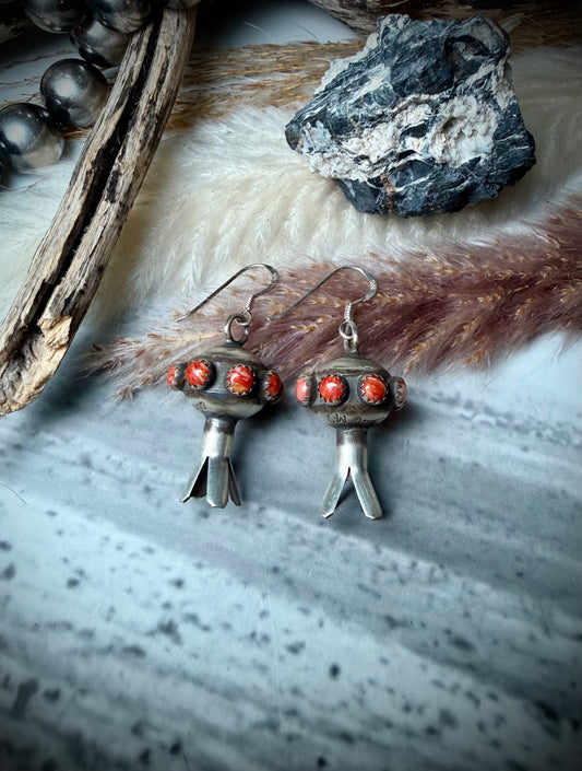 Monica Smith Small Blossom Earrings with Orange Spiny