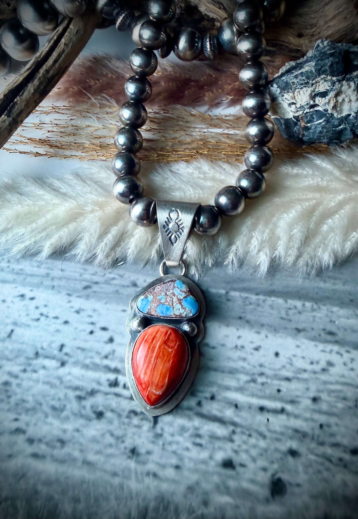 Golden Hills and Orange Spiny Pendant
