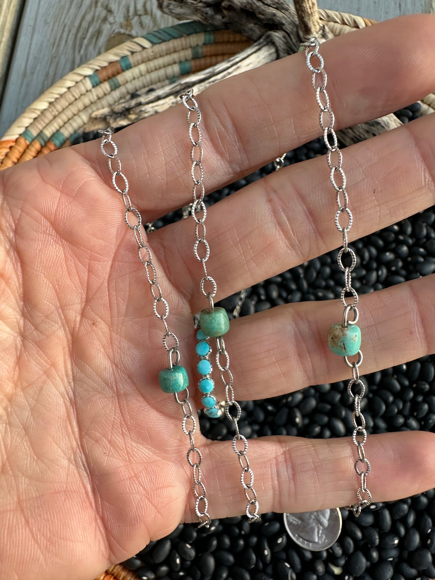 Dainty Chain with turquoise
