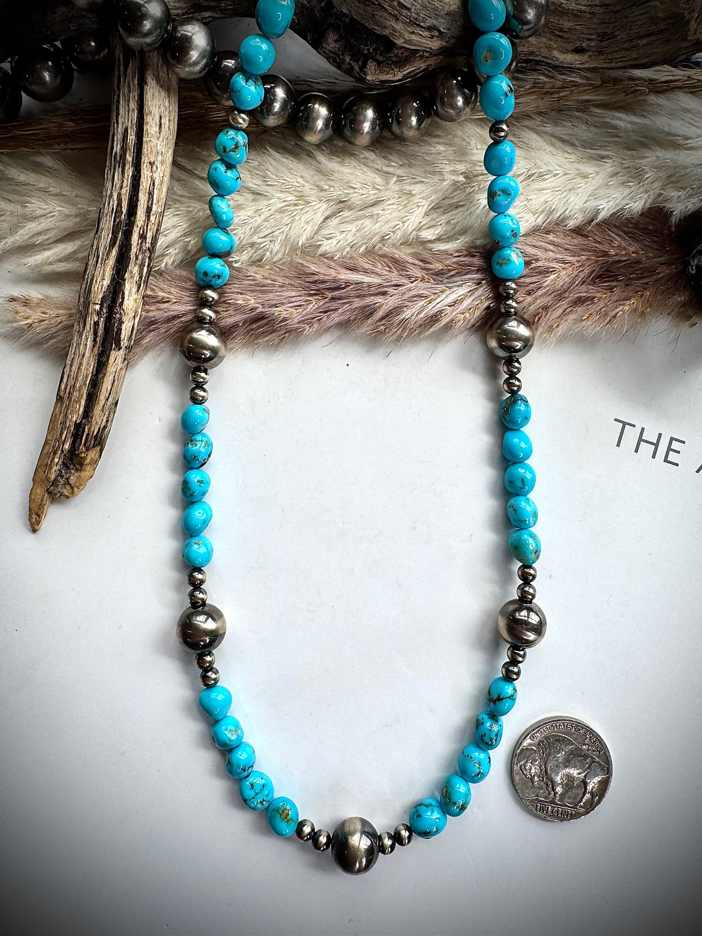 17" Sleeping Beauty and Bead Necklace