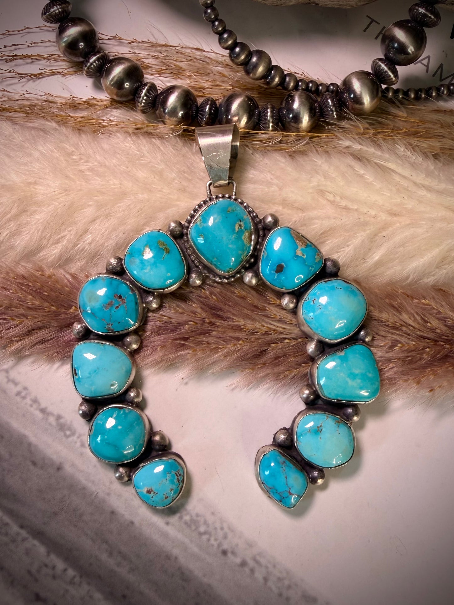 Bobby Johnson Fox Turquoise Naja Pendant