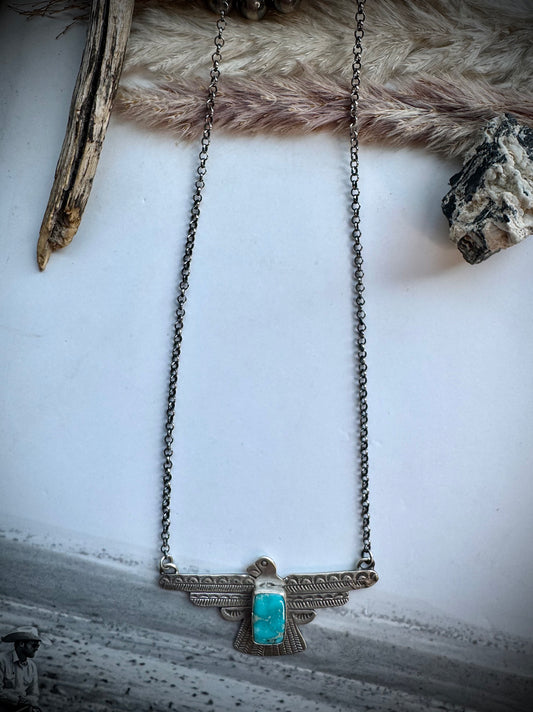 Russell Sam Whitewater Thunderbird Necklace