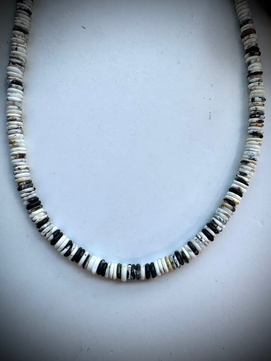 17" White Buffalo Heishi Necklace