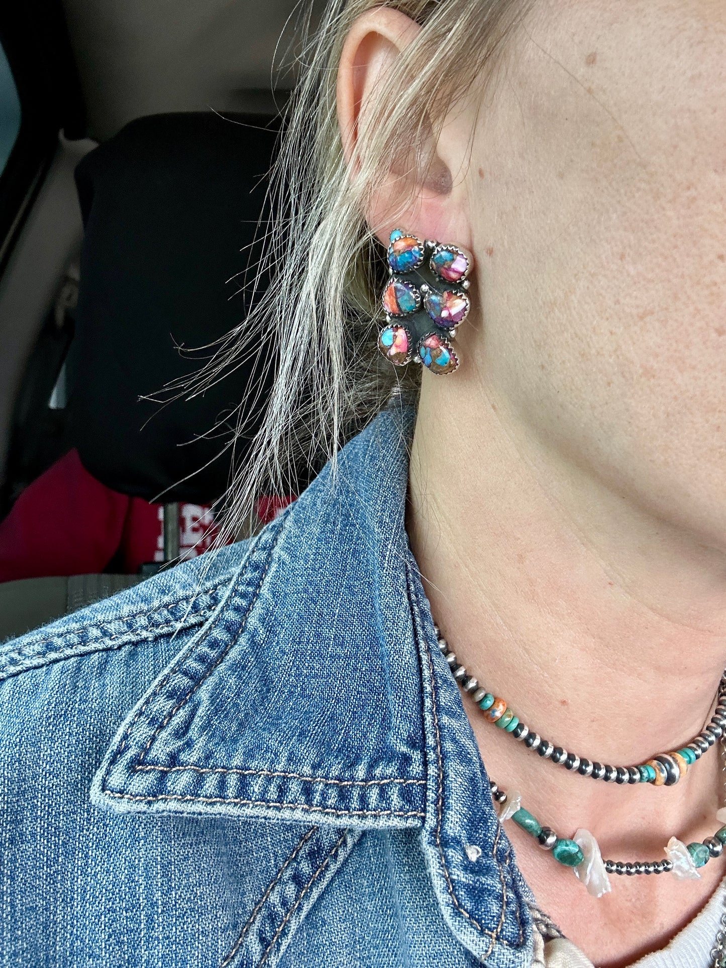 Pink Dahlia Earrings