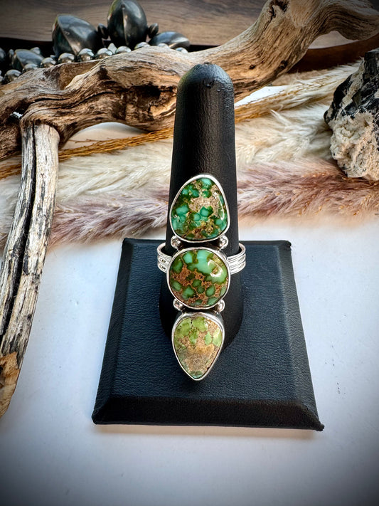 Sonoran Gold Three Stone Ring- Size 10