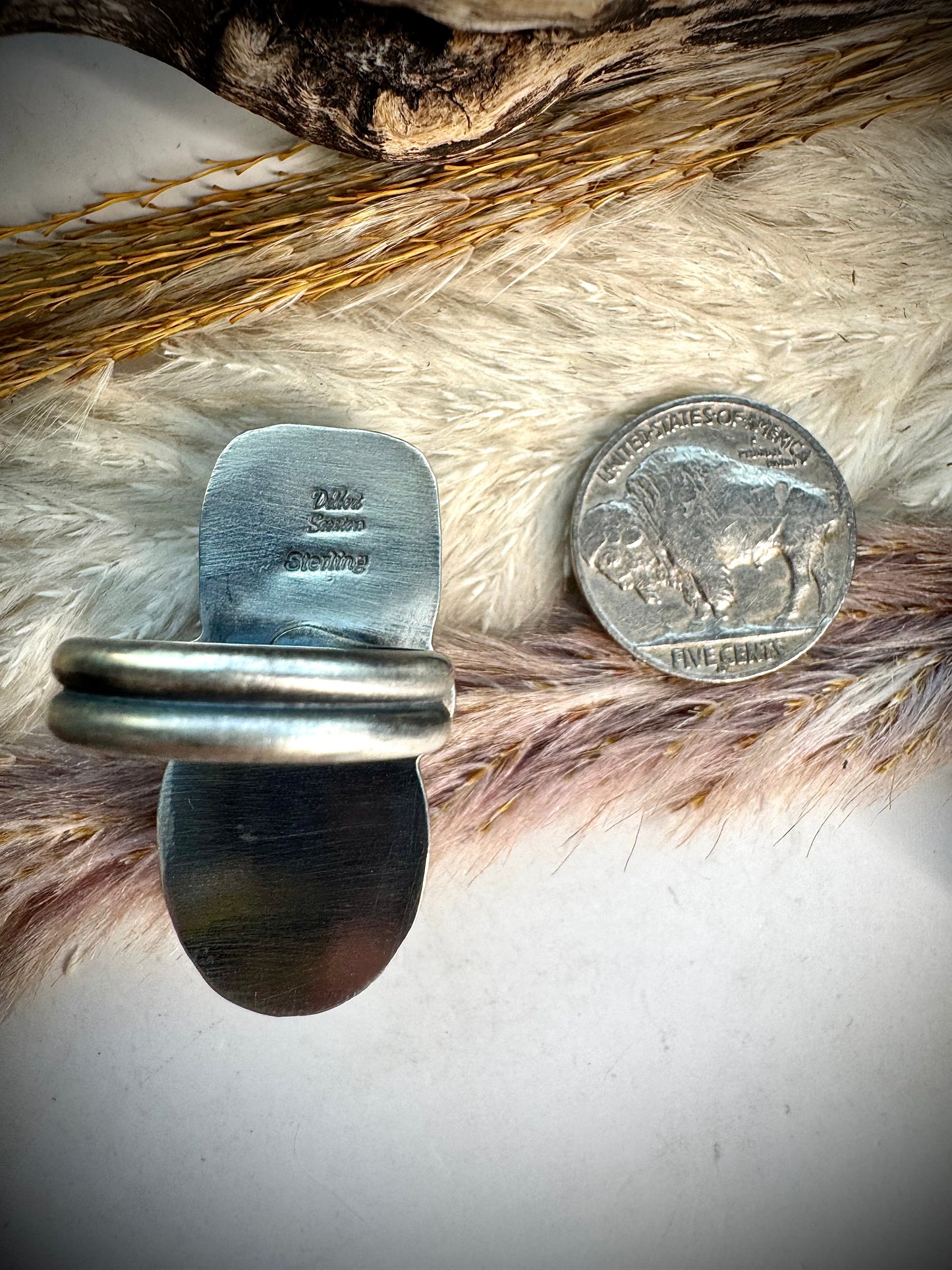 Golden Hills and Rhodocrosite Ring- Adjustable