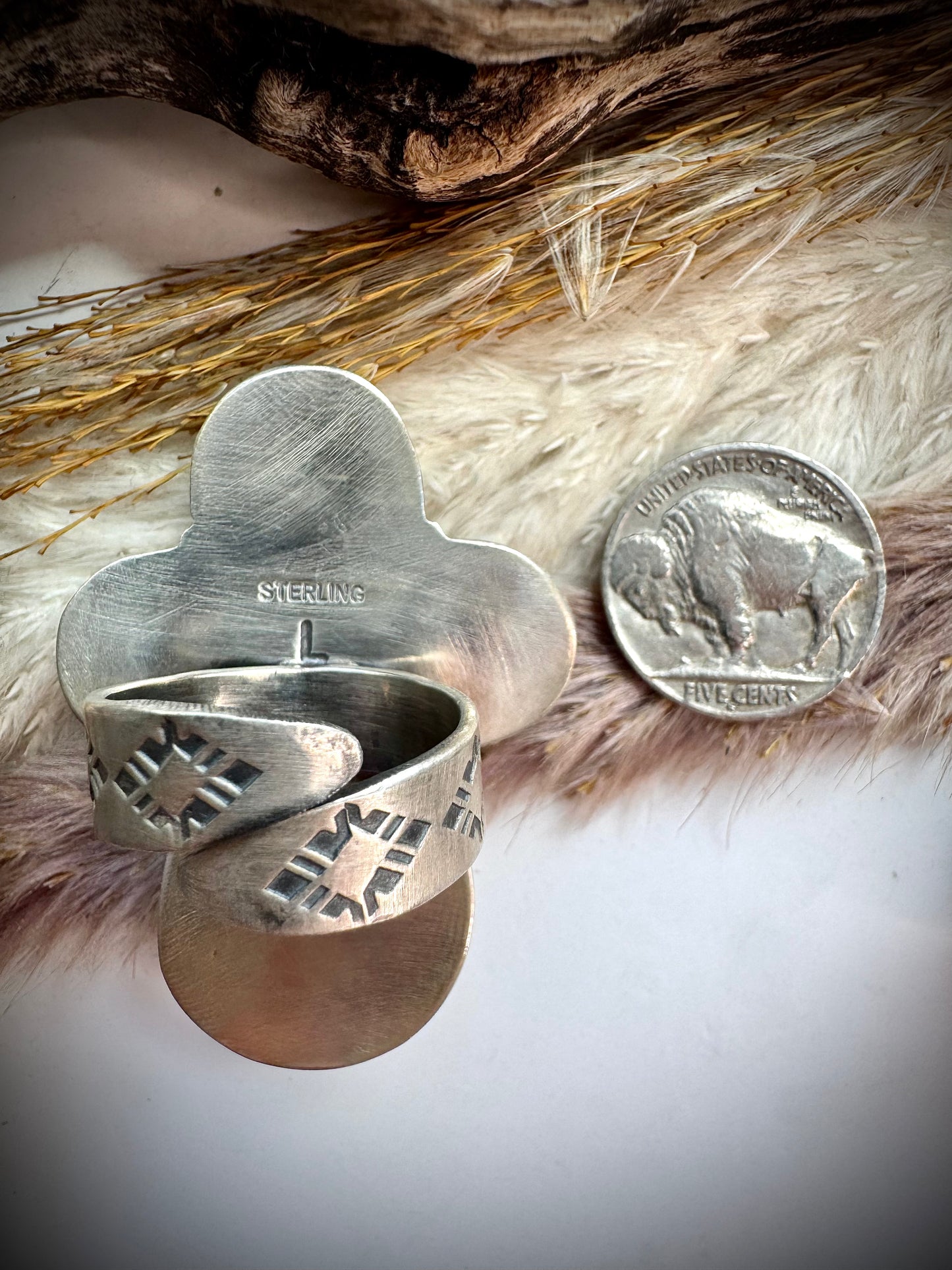 Pink Natrolite Adjustable Ring
