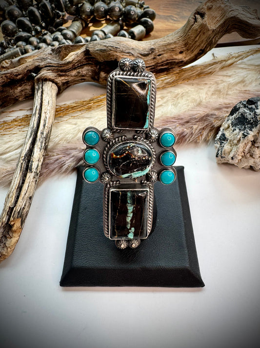 Blackjack & Sleeping Beauty Ring- Size 7 1/2