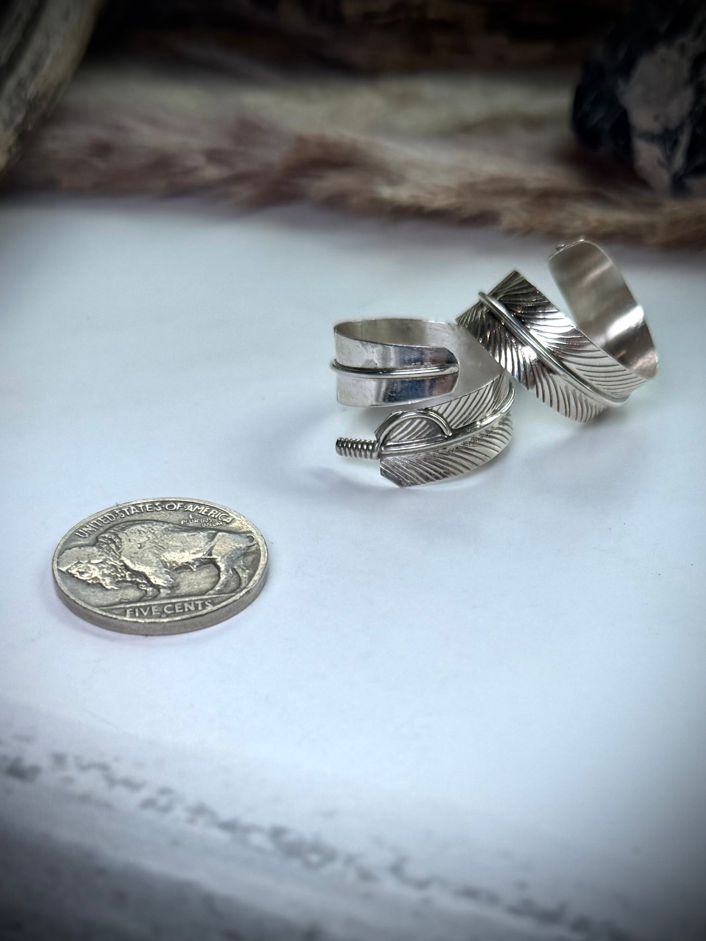 Adjustable Feather Ring