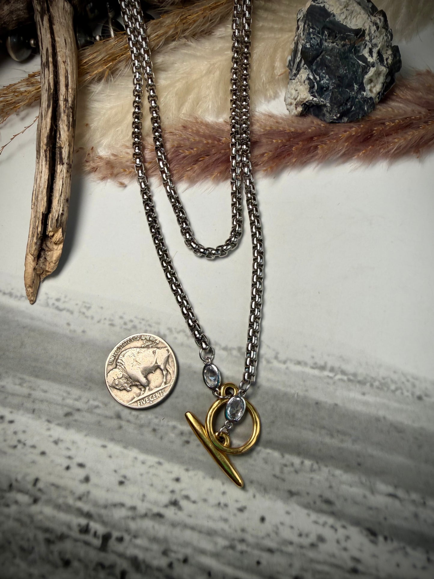 40" Two Tone Wrap Necklace