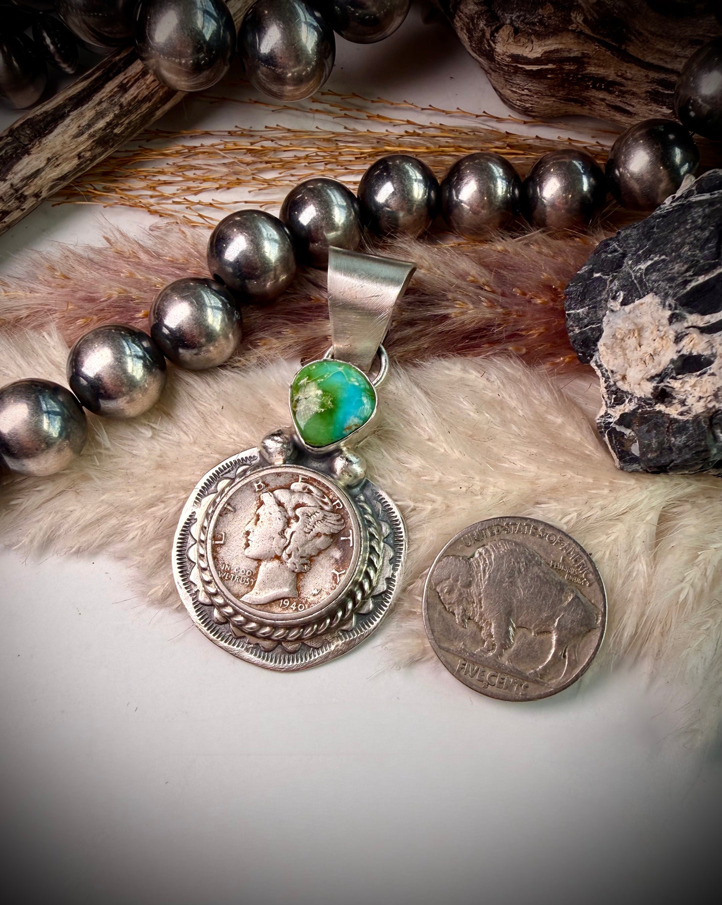 H. Joe Sonoran Gold Mercury Dime Pendant