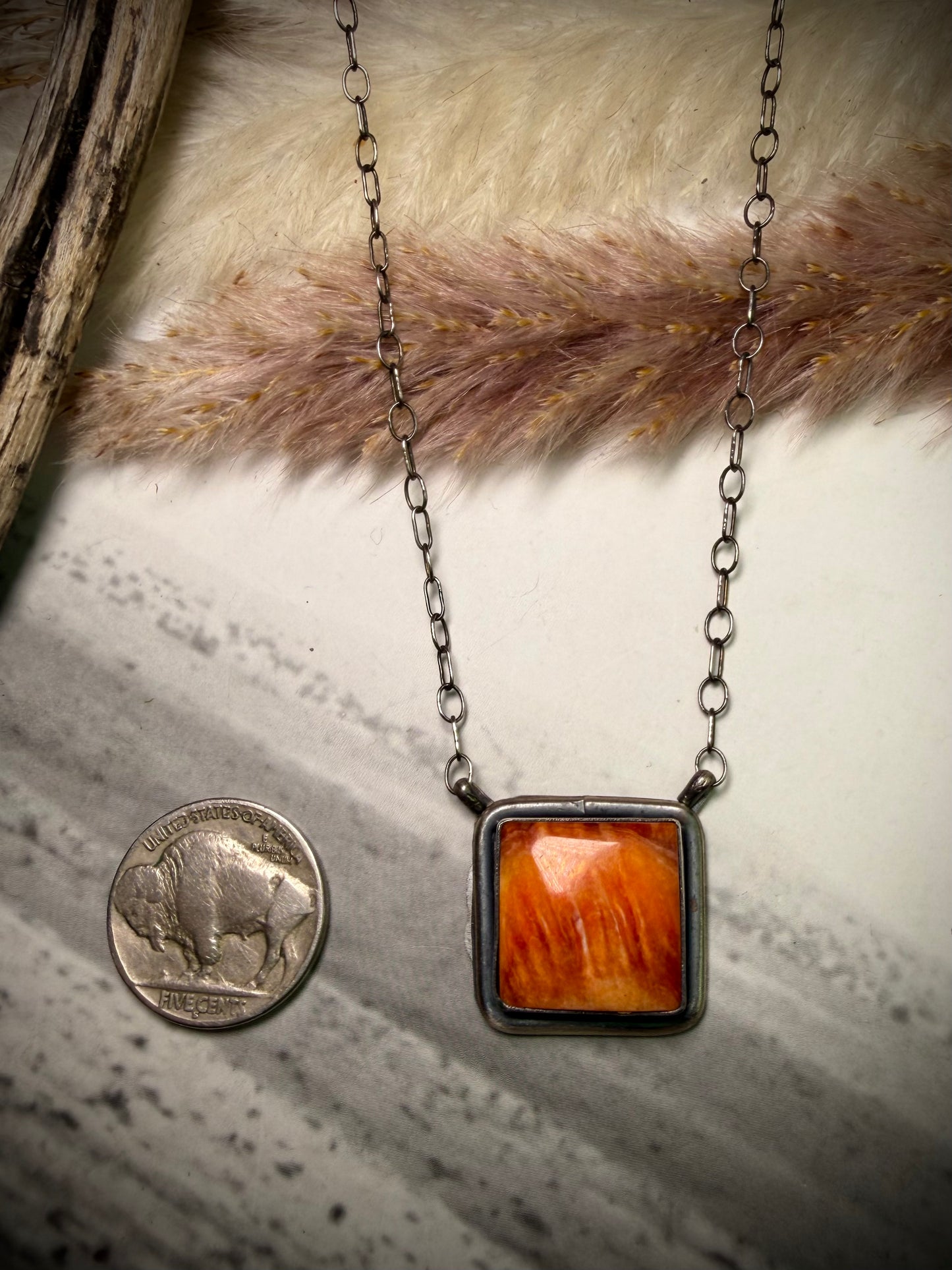 Scott Skeets Orange Spiny Necklace