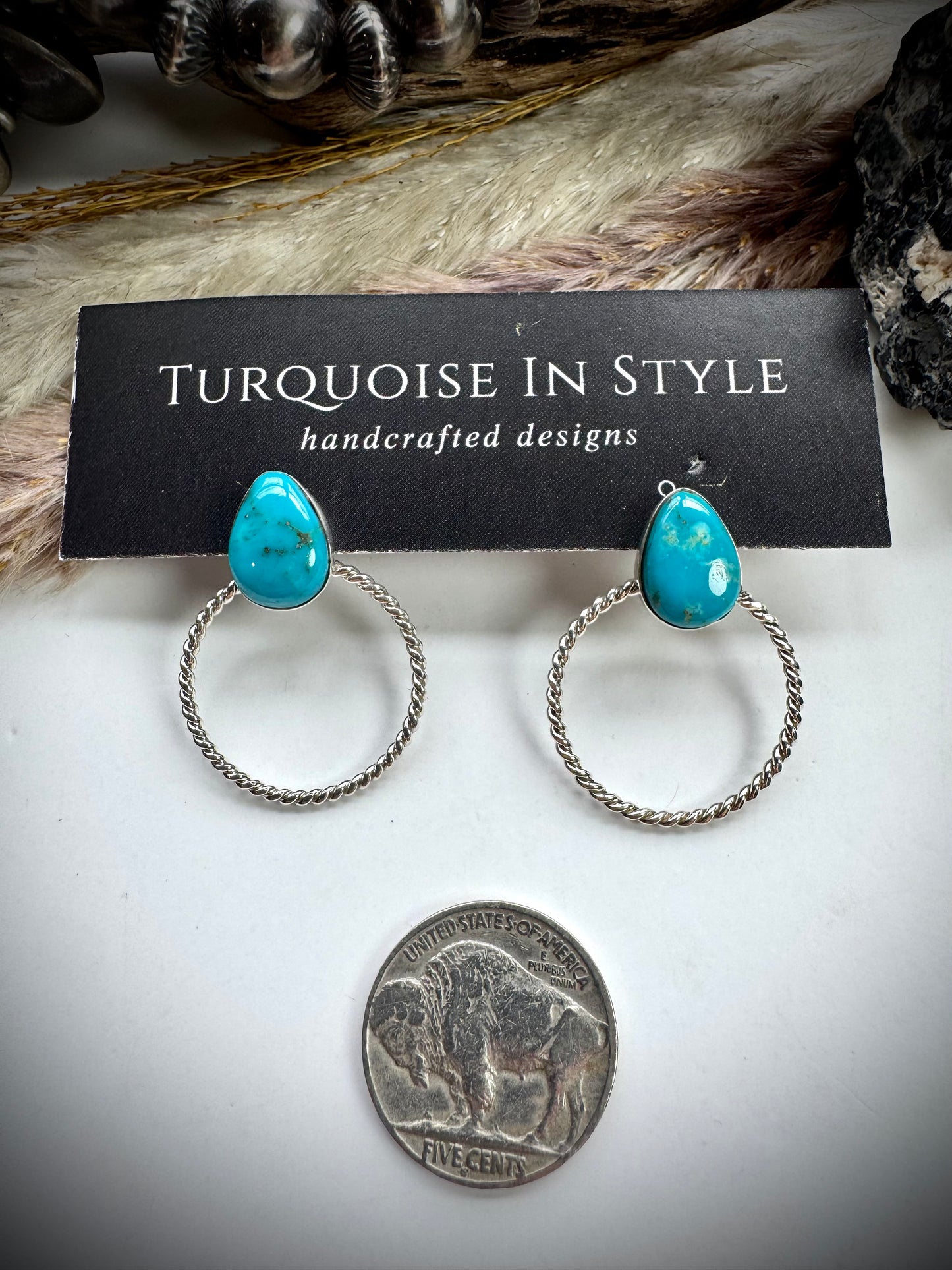Turquoise Hoop Earrings