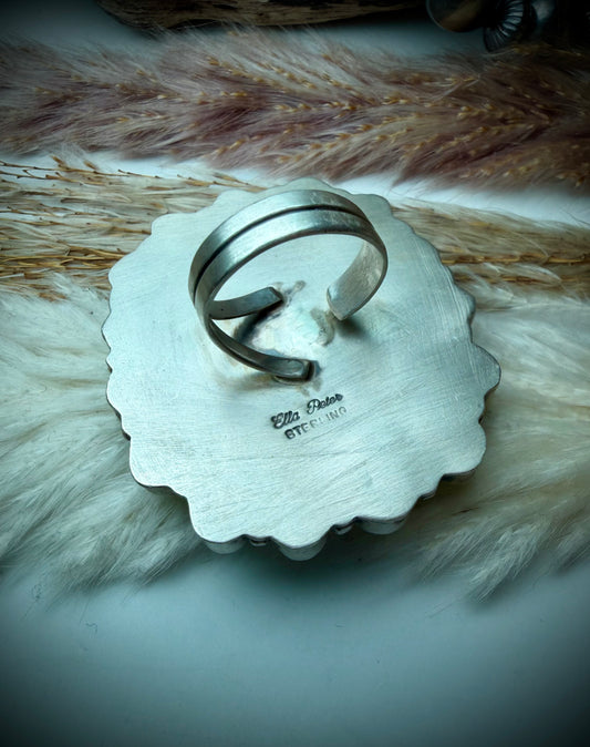 Megan's VAULTED Ella Peter Square Sonoran and Ribbon Cluster Ring