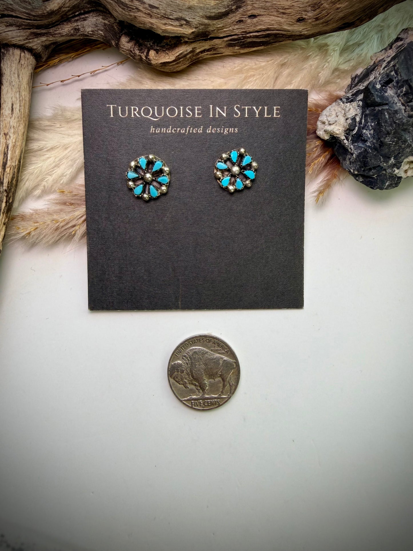 Zuni Flower Cluster Studs