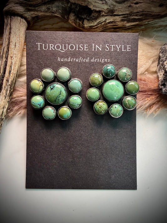 Federico Turquoise Cluster Earrings- Small