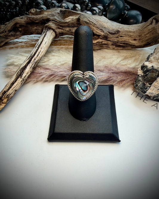 Abalone Heart Ring- 9