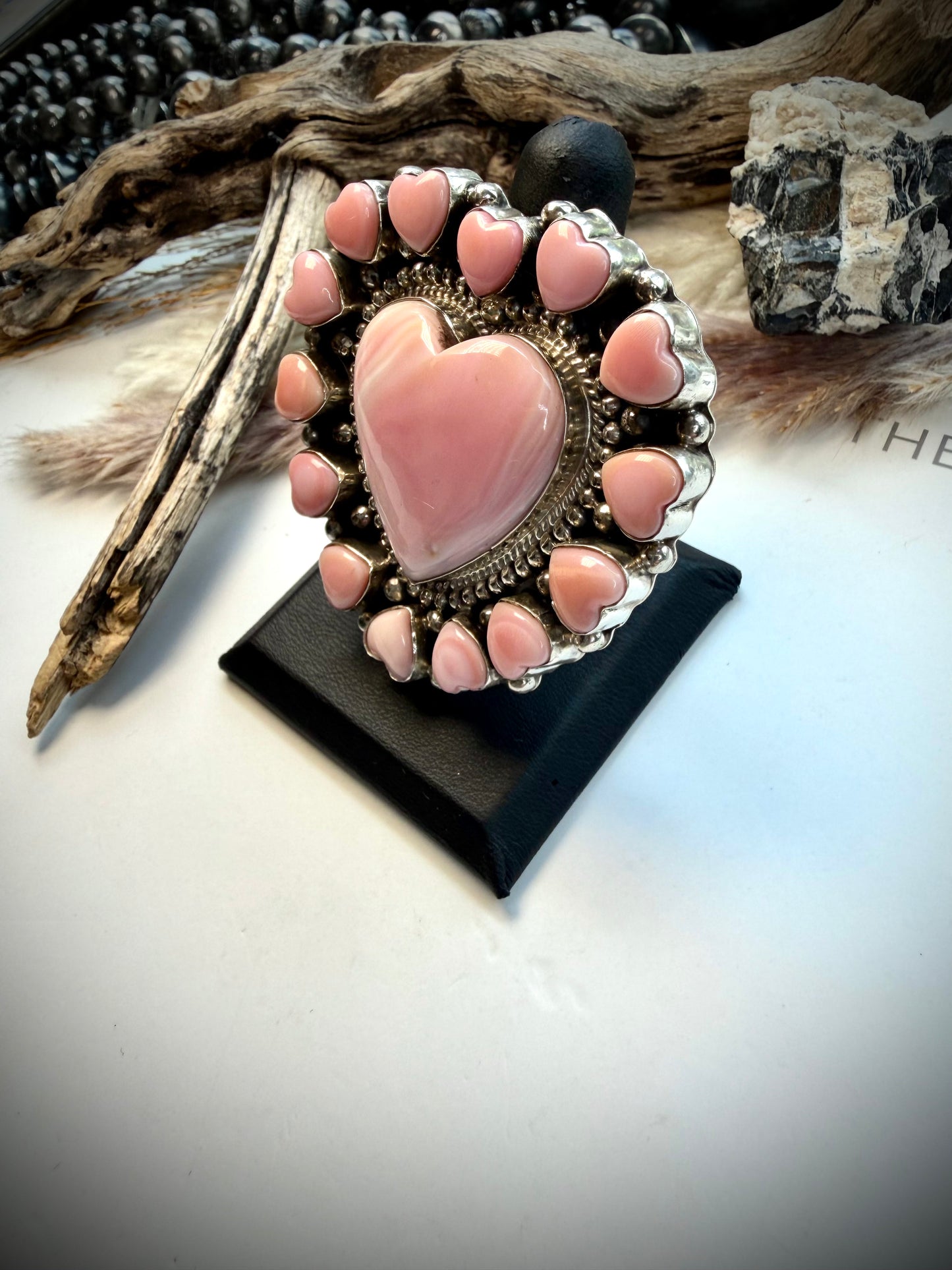 Pink Conch Queen of Hearts Ring- adjustable