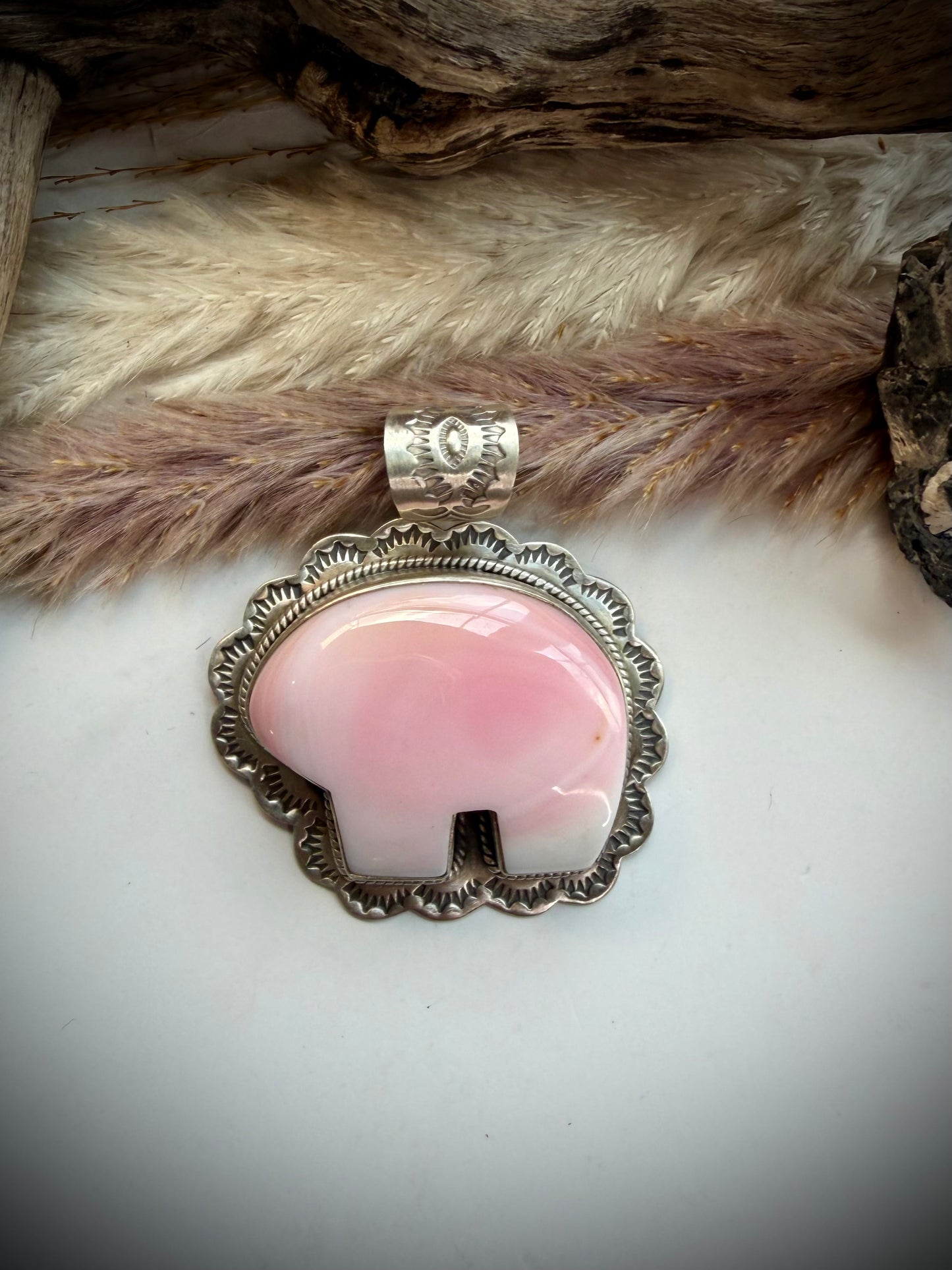 Pink Conch Bear Pendant