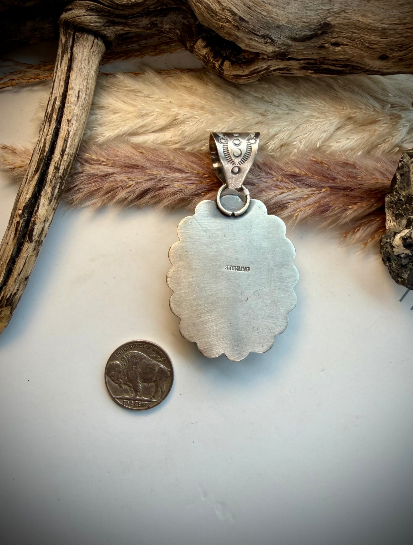 Pink Conch & Sleeping Beauty Pendant